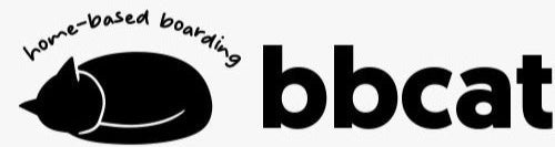 Logo for 'home-based boarding bbcat' with a black cat silhouette.